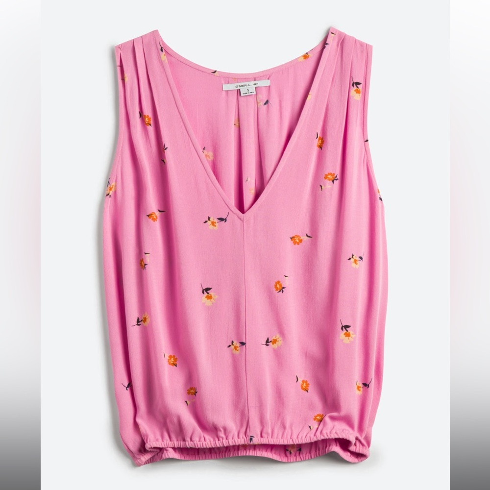 O'Neill Pink Floral V-Neck Blouse